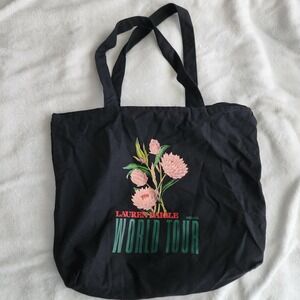 Lauren Daigle 2020 World Tour Flower Black Zip Tote Merch Bag